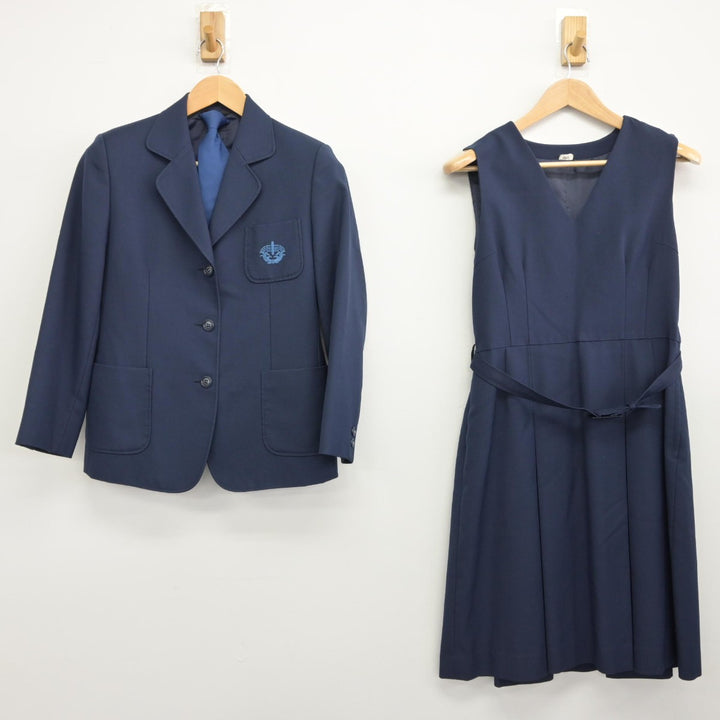 【中古】神奈川県 横浜市立田奈中学校 女子制服 3点（ブレザー・ジャンパースカート）sf033225