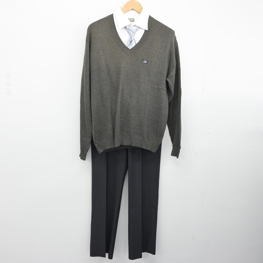 【中古】福岡県 柳川高等学校 男子制服 5点（ブレザー・ニット・シャツ・ズボン）sf033228