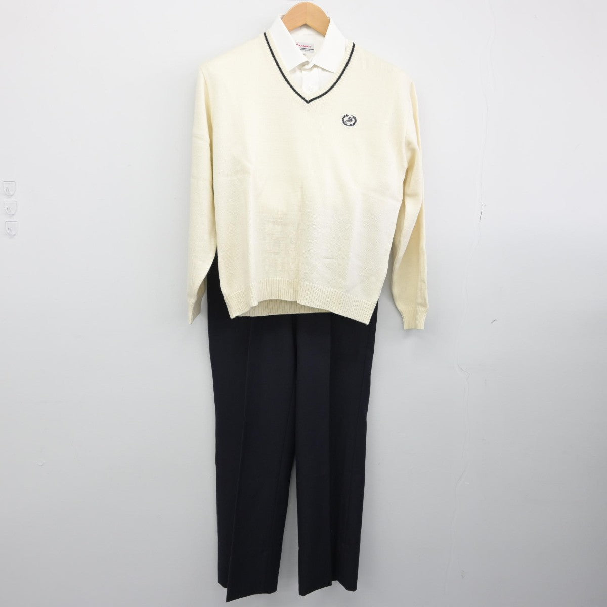 【中古】福岡県 杉森高等学校/旧モデル 男子制服 4点（その他アイテム・ニット・シャツ・ズボン）sf033240