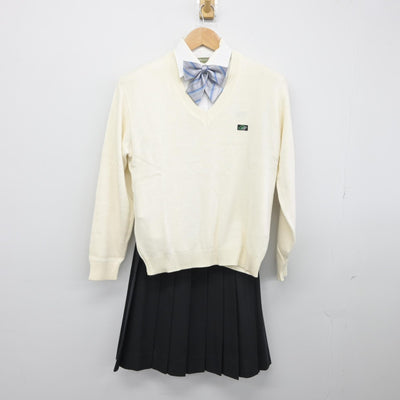 【中古】福岡県 柳川高等学校 女子制服 5点（ブレザー・ニット・シャツ・スカート）sf033257