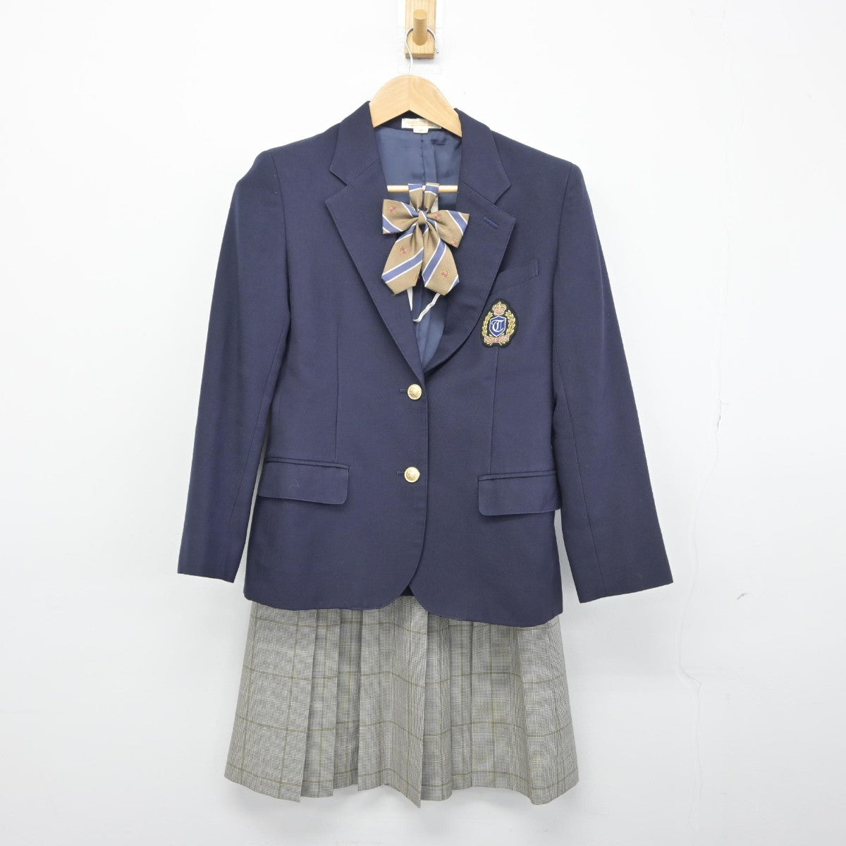 【中古】大阪府 登美丘高等学校 女子制服 4点（ブレザー・ニット・スカート）sf033273