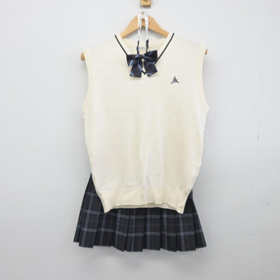 【中古】愛知県 名古屋市立山田高等学校 女子制服 3点（ニットベスト・スカート）sf033298