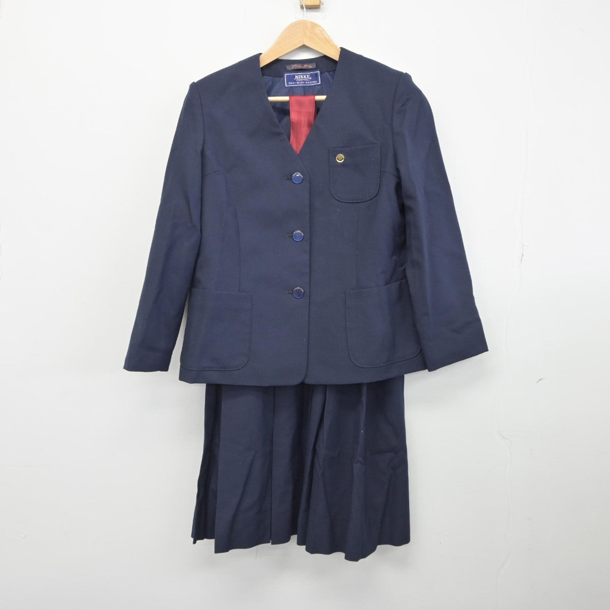 【中古】群馬県 玉村町立南中学校 女子制服 5点（ブレザー・ベスト・スカート）sf033304