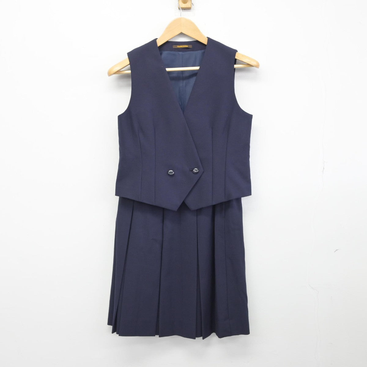 【中古】群馬県 前橋女子高等学校 女子制服 2点（ベスト・スカート）sf033305