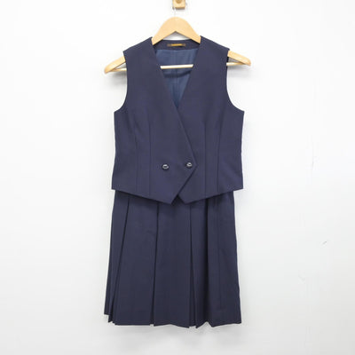 【中古】群馬県 前橋女子高等学校 女子制服 2点（ベスト・スカート）sf033305