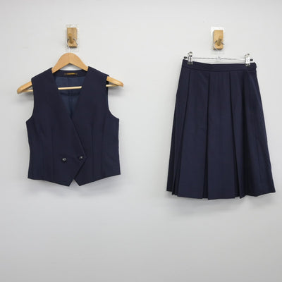 【中古】群馬県 前橋女子高等学校 女子制服 2点（ベスト・スカート）sf033305