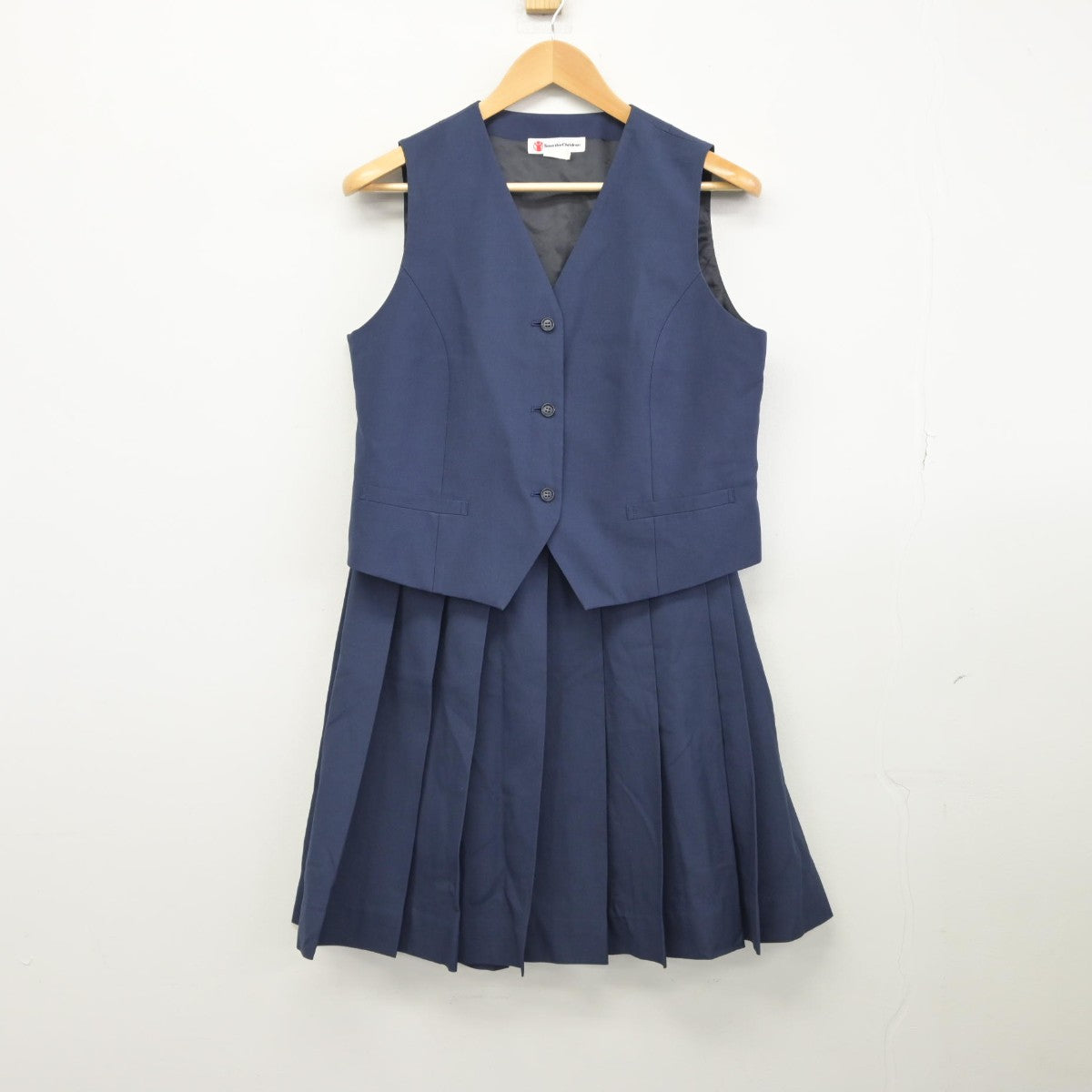 【中古】神奈川県 横浜市立田奈中学校 女子制服 2点（ベスト・スカート）sf033314