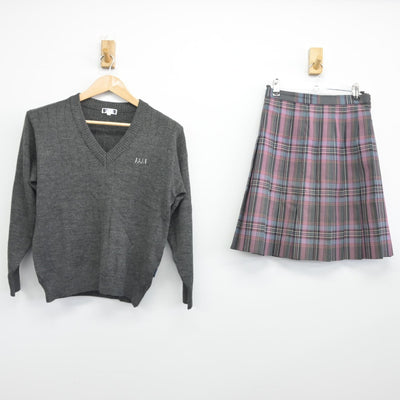 【中古】東京都 共立女子第二中学高等学校 女子制服 2点（ニット・スカート）sf033351