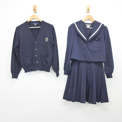 【中古】愛知県 刈谷北高等学校 女子制服 4点（セーラー服・ニット・スカート）sf033382