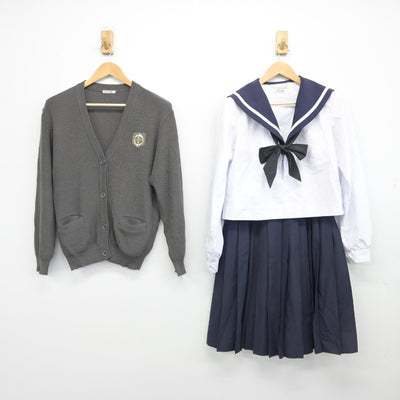 【中古】愛知県 刈谷北高等学校 女子制服 4点（ニット・セーラー服・スカート）sf033384