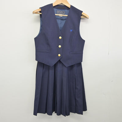 【中古】埼玉県 越ケ谷高等学校 女子制服 2点（ベスト・スカート）sf033431