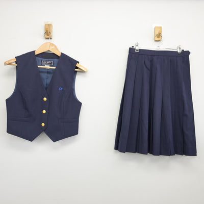 【中古】埼玉県 越ケ谷高等学校 女子制服 2点（ベスト・スカート）sf033431