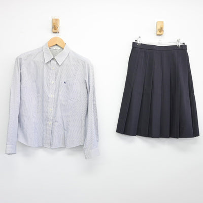 【中古】神奈川県 横浜清風高等学校 女子制服 3点（シャツ・スカート）sf033439