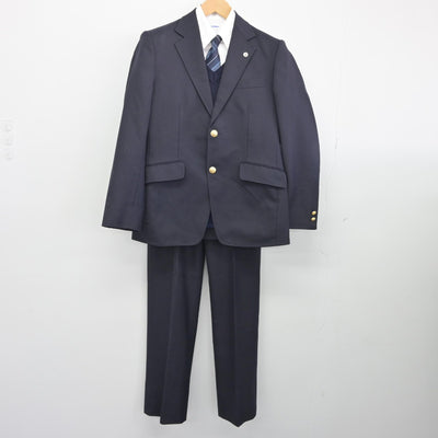 【中古】静岡県 磐田東高等学校 男子制服 7点（ブレザー・シャツ・ズボン・ニット）sf033447