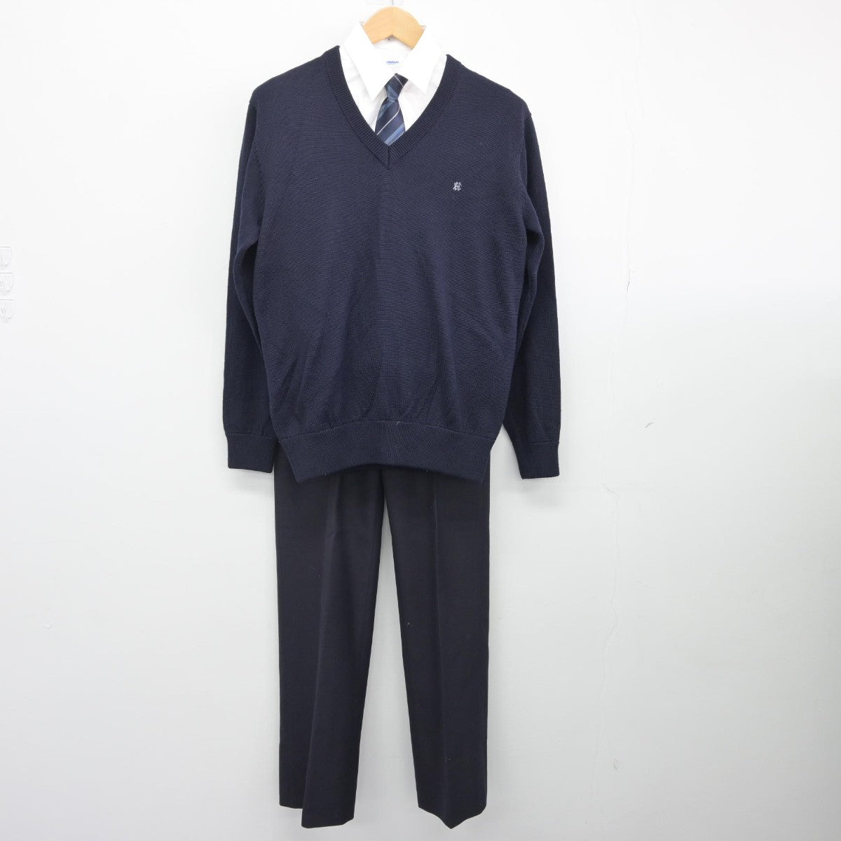 【中古】静岡県 磐田東高等学校 男子制服 7点（ブレザー・シャツ・ズボン・ニット）sf033447