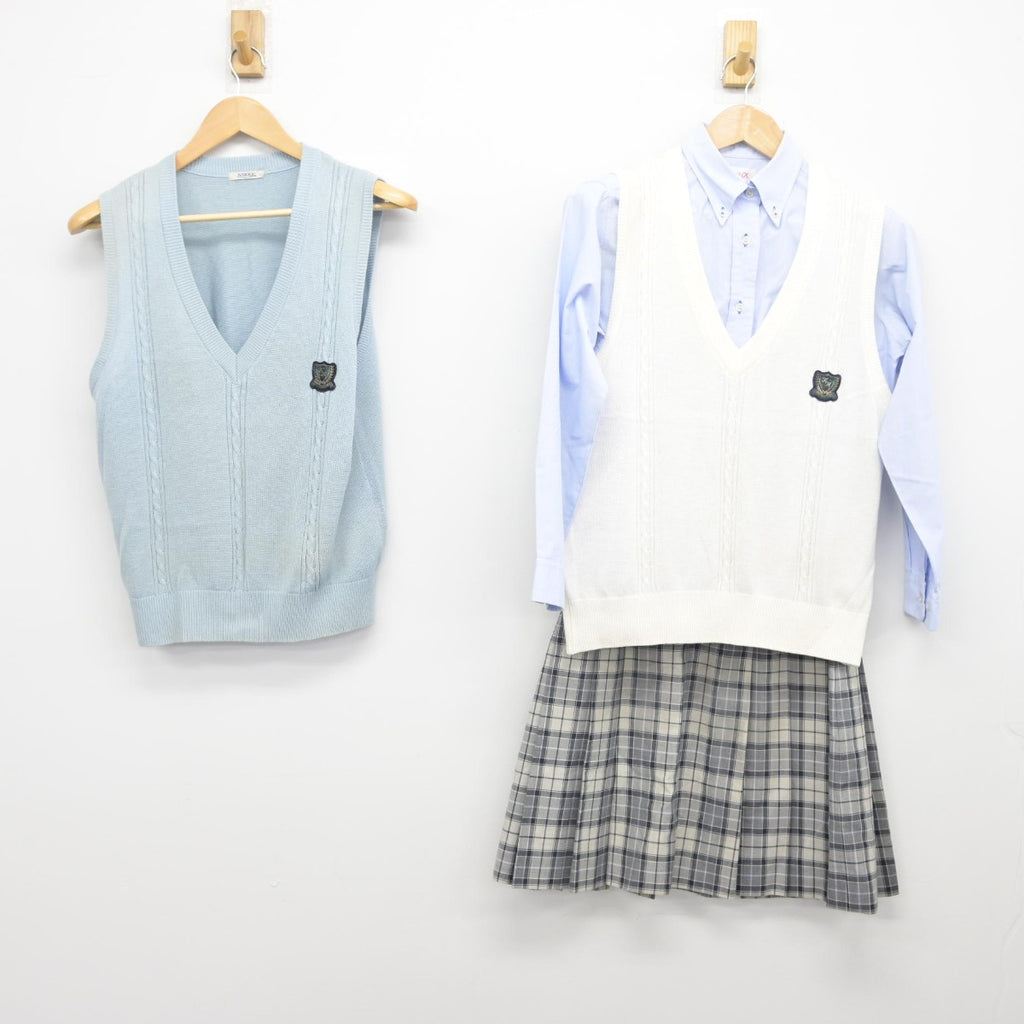 【中古】東京都 錦城高等学校 女子制服 4点（ニットベスト・シャツ・スカート）sf033453 | 中古制服通販パレイド