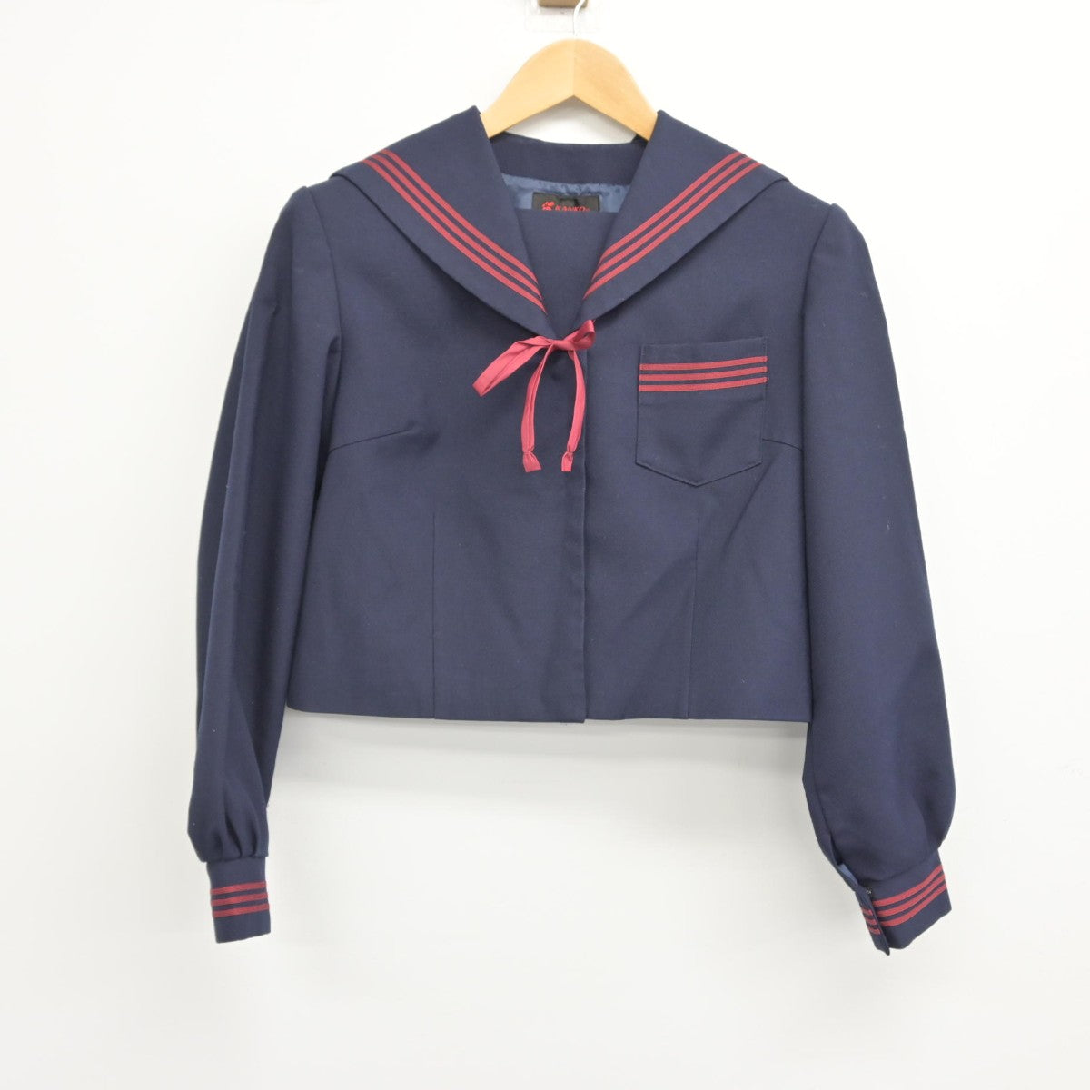 【中古】栃木県 茂木中学校 女子制服 3点（セーラー服・スカート）sf033456