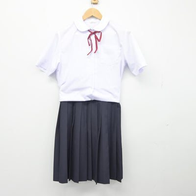 【中古】栃木県 茂木中学校 女子制服 3点（シャツ・スカート）sf033458