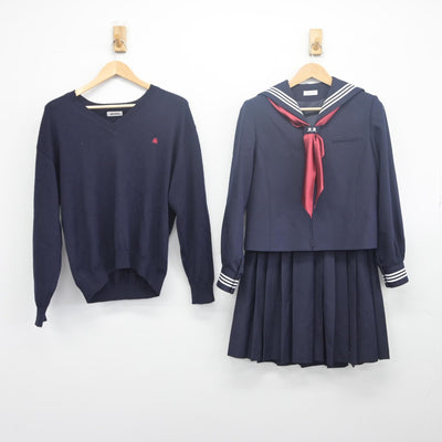 【中古】東京都 昭和女子大学附属昭和中学校 女子制服 4点（ニット・セーラー服・スカート）sf033468