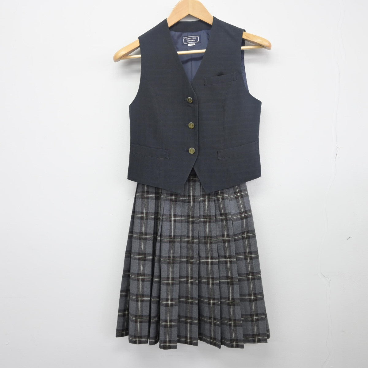 【中古】茨城県 常総学院中学高等学校 女子制服 5点（ブレザー・ベスト・スカート）sf033498