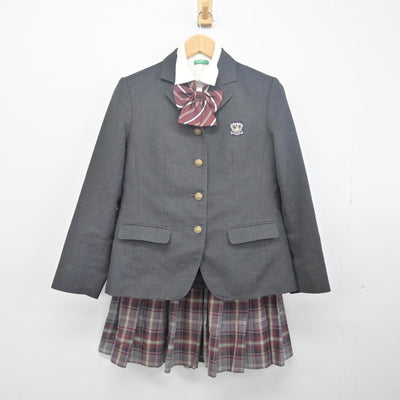 【中古】千葉県 植草学園高等学校 女子制服 5点（ブレザー・シャツ・スカート）sf033507