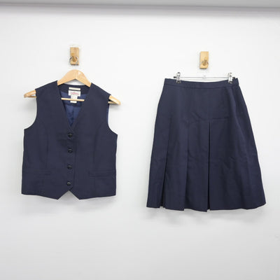 【中古】茨城県 長山中学校 女子制服 2点（ベスト・スカート）sf033529