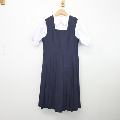 【中古】茨城県 水戸市立第三中学校 女子制服 2点（シャツ・ジャンパースカート）sf033596