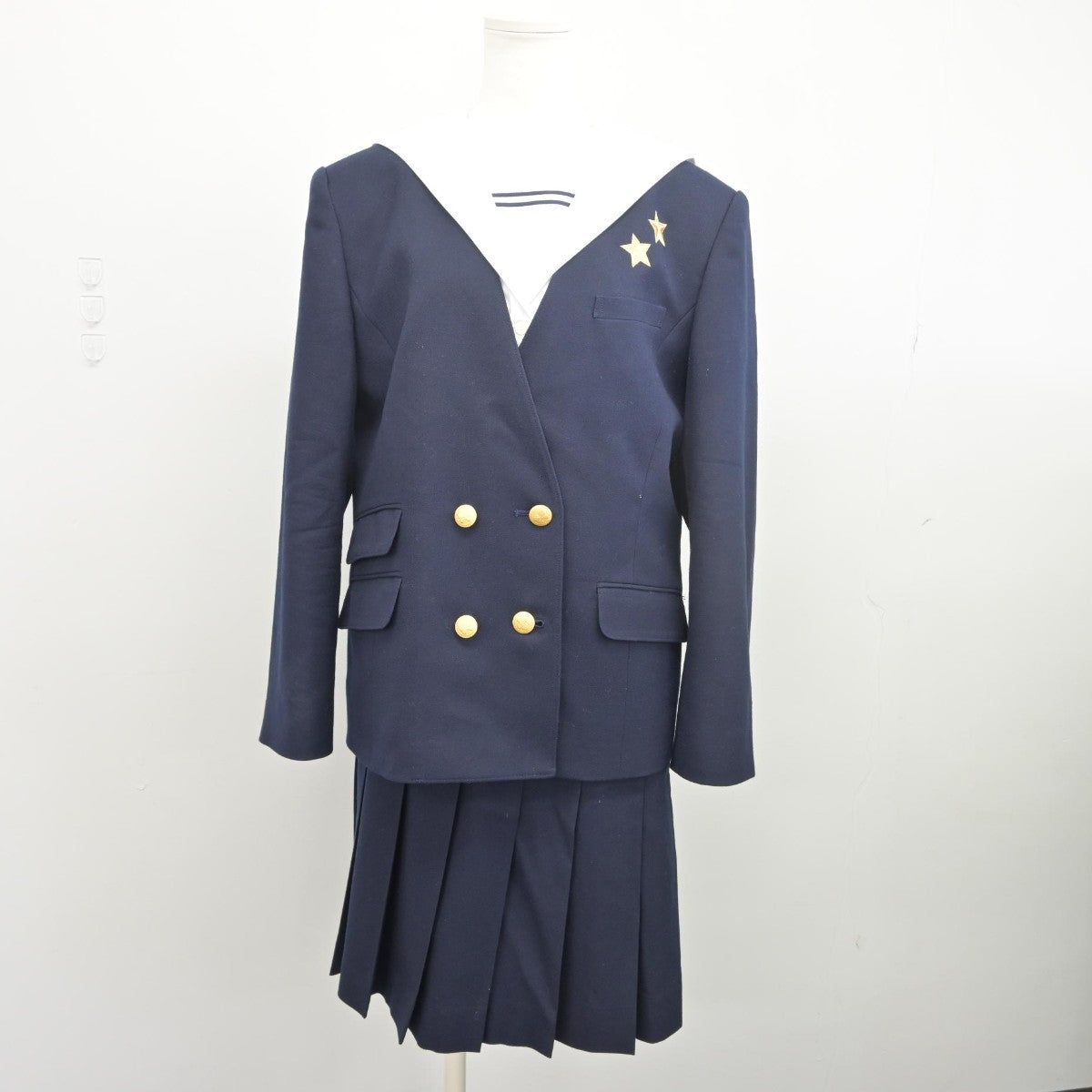 【中古】岡山県 就実高等学校 女子制服 6点（ブレザー・ベスト・セーラー服・スカート）sf033622