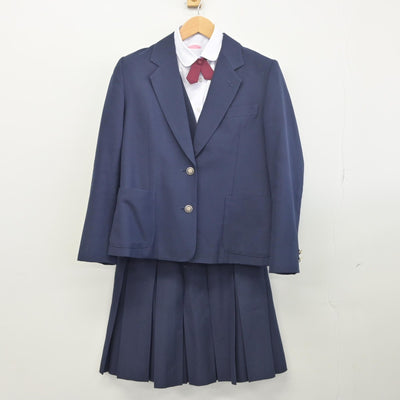 【中古】愛知県 春日井南高等学校 女子制服 5点（ブレザー・ベスト・シャツ・スカート）sf033639