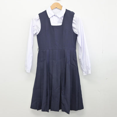 【中古】千葉県 湊中学校 女子制服 2点（シャツ・ジャンパースカート）sf033652