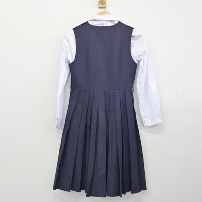 【中古】千葉県 湊中学校 女子制服 2点（シャツ・ジャンパースカート）sf033652