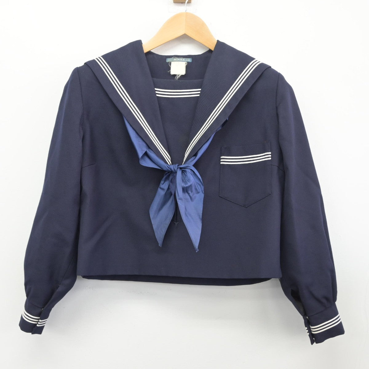 【中古】大阪府 佐野高等学校 女子制服 3点（セーラー服・スカート）sf033654