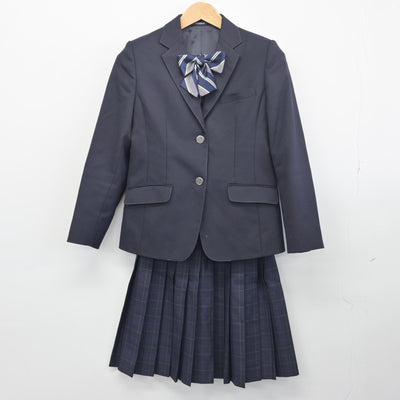 【中古】岡山県 玉野市立宇野中学校 女子制服 4点（ブレザー・ニット・スカート）sf033656