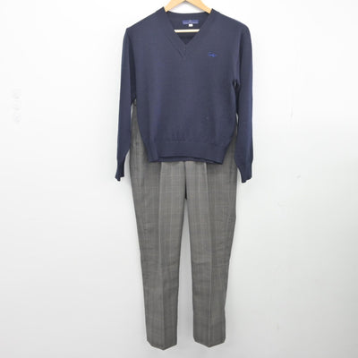 【中古】京都府 西京高等学校 男子制服 2点（ニット・ズボン）sf033677