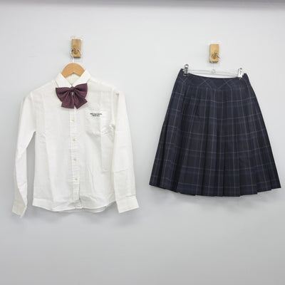 【中古】京都府 鴨沂高等学校 女子制服 3点（シャツ・スカート）sf033678