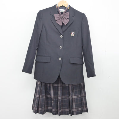 【中古】東京都 忠生中学校 女子制服 4点（ブレザー・ニット・スカート）sf033698