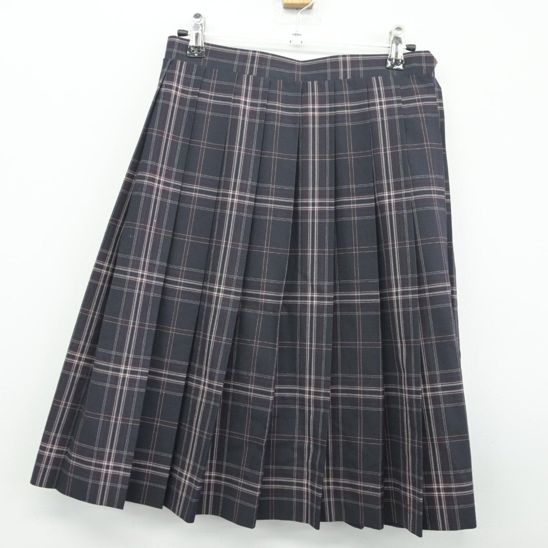 中古】東京都 忠生中学校 女子制服 2点（ニットベスト・スカート