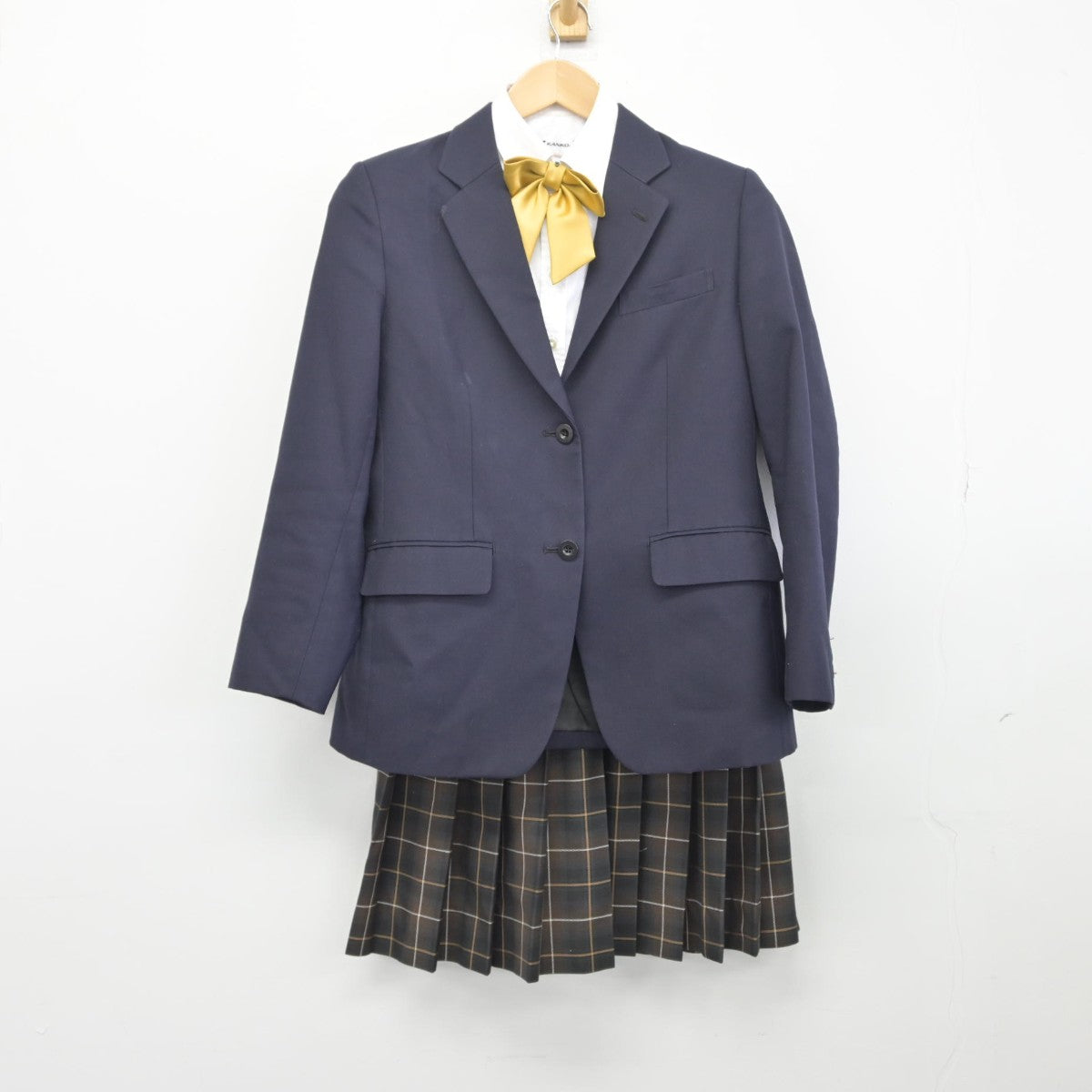 【中古】福岡県 九州産業大学付属九州高等高校 女子制服 5点（ブレザー・シャツ・スカート）sf033722