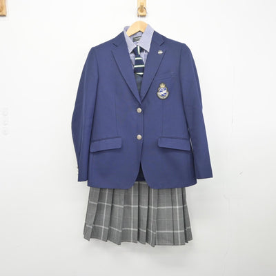 【中古】東京都 武蔵野大学高等学校 女子制服 6点（ブレザー・ニットベスト・シャツ・スカート）sf033731