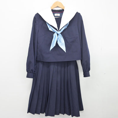 【中古】愛知県 末野原中学校 女子制服 3点（セーラー服・スカート）sf033771