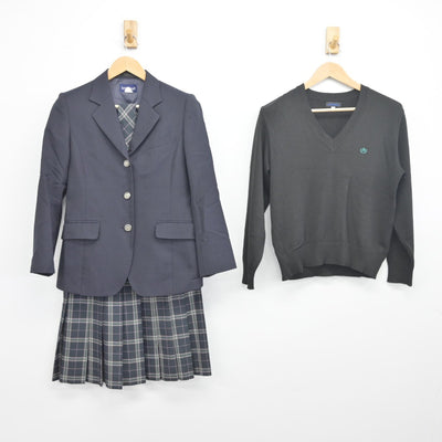 【中古】東京都 世田谷総合高等学校 女子制服 5点（ブレザー・ニット・スカート）sf033794