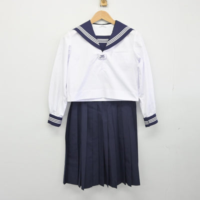 【中古】茨城県 ひたちなか市立美乃浜学園 女子制服 4点（セーラー服・スカート）sf033811