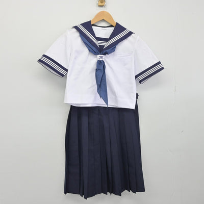 【中古】茨城県 ひたちなか市立美乃浜学園 女子制服 4点（セーラー服・スカート）sf033811