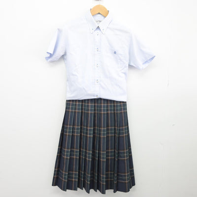 【中古】大阪府 追手門学院大手前中学校高等学校 女子制服 4点（ニットベスト・シャツ・スカート）sf033826