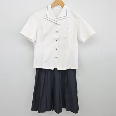 【中古】宮崎県 宮崎南高等学校 女子制服 3点（ニットベスト・シャツ・スカート）sf033840