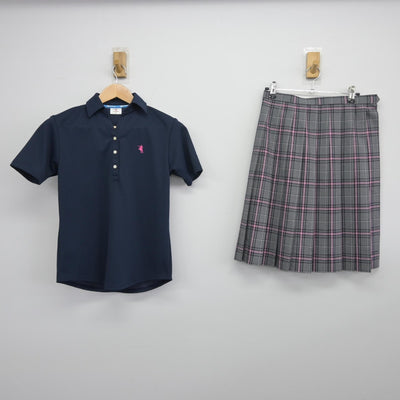 【中古】 クラーク記念国際高等学校 女子制服 2点（シャツ・スカート）sf033850