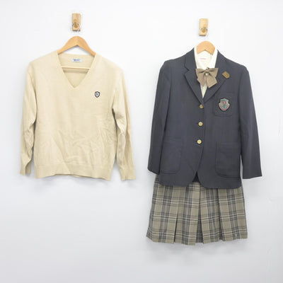 【中古】茨城県 土浦日本大学高等学校 女子制服 5点（ブレザー・ニット・シャツ・スカート）sf033853