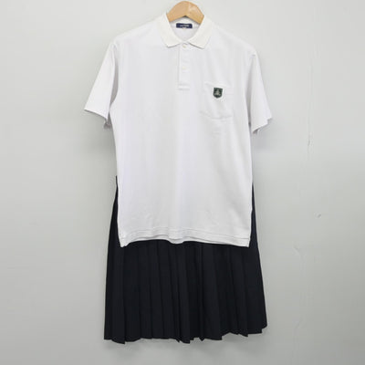 【中古】徳島県 小松島高等学校 女子制服 3点（シャツ・スカート）sf033861