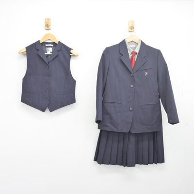 【中古】愛知県 藤ノ花女子高等学校 女子制服 6点（ブレザー・ベスト・シャツ・スカート）sf033868