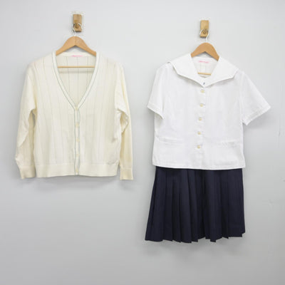 【中古】愛知県 藤ノ花女子高等学校 女子制服 4点（ニット・シャツ・スカート）sf033870